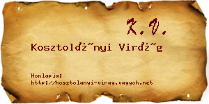 Kosztolányi Virág névjegykártya